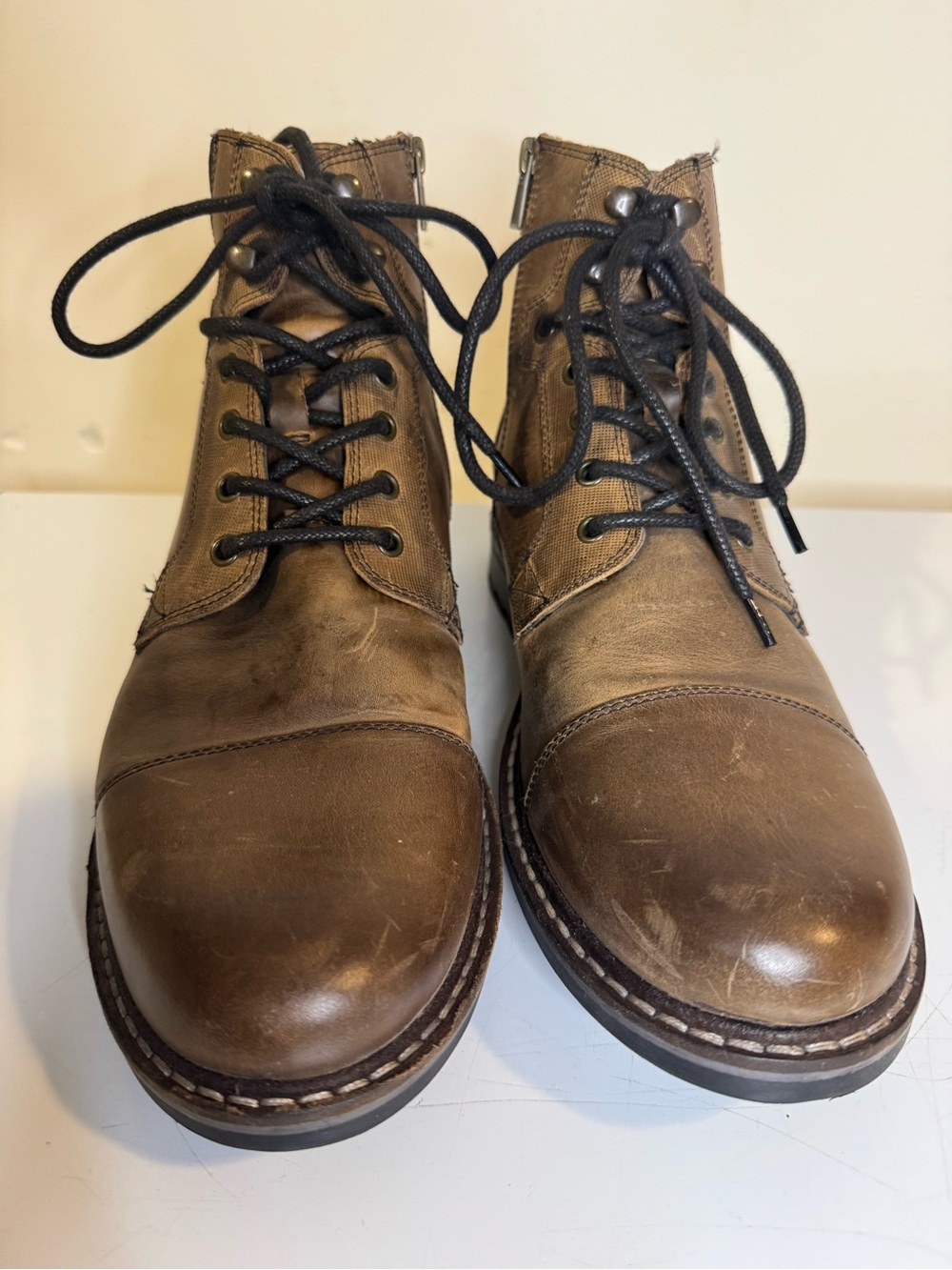 Crevo Outpost CV1849-206 Men’s 12 Espresso Leather Cap Toe Zip Boots